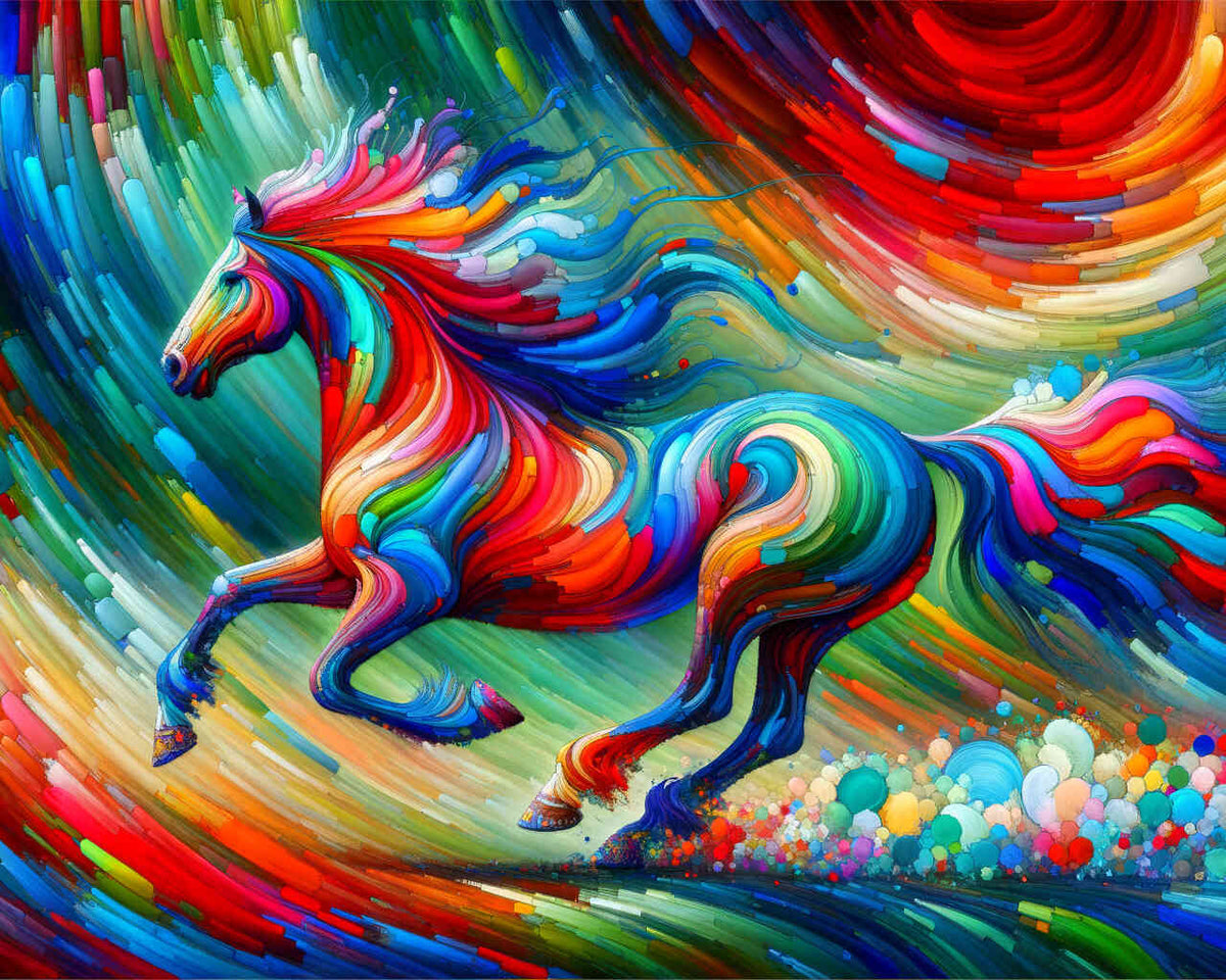 Paint by Numbers - Horse, colorful and abstract