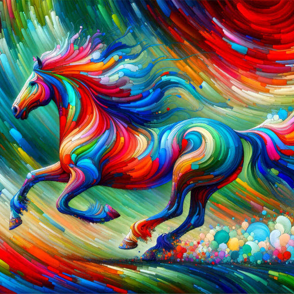 Paint by Numbers - Horse, colorful and abstract