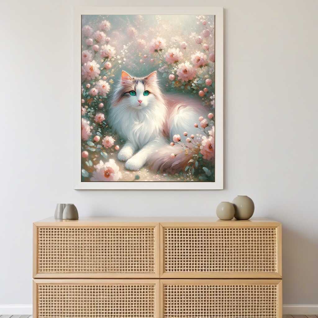 Paint by Numbers - Pink Flower Cat