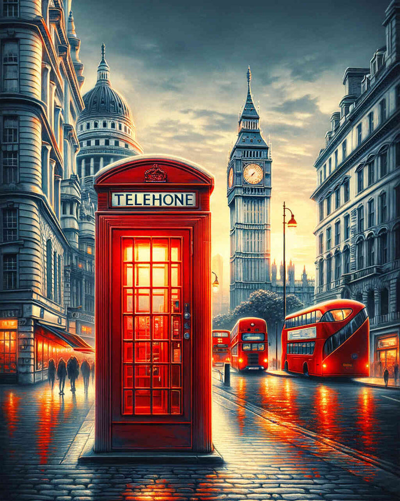 London, phone booth - Paint by Numbers