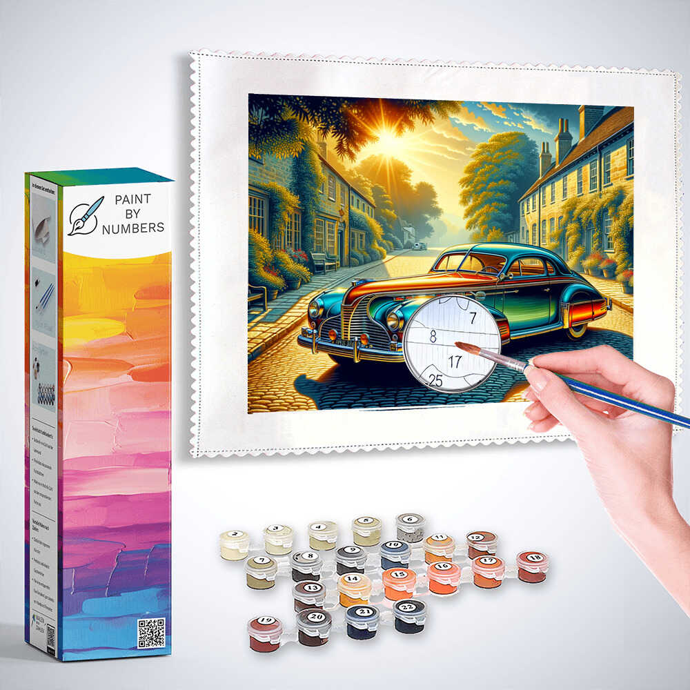 Vintage car, Lateral - Paint by Numbers