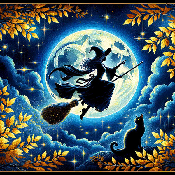Paint by Numbers - Halloween Witch Rides on Brooms