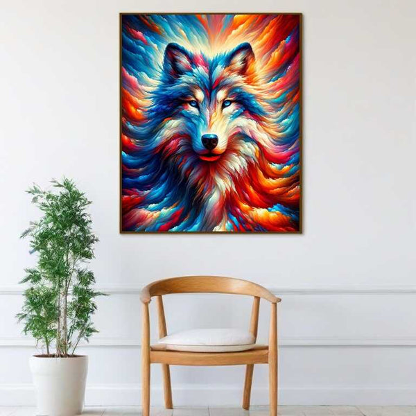 wolf frontal abstract - Paint by Numbers