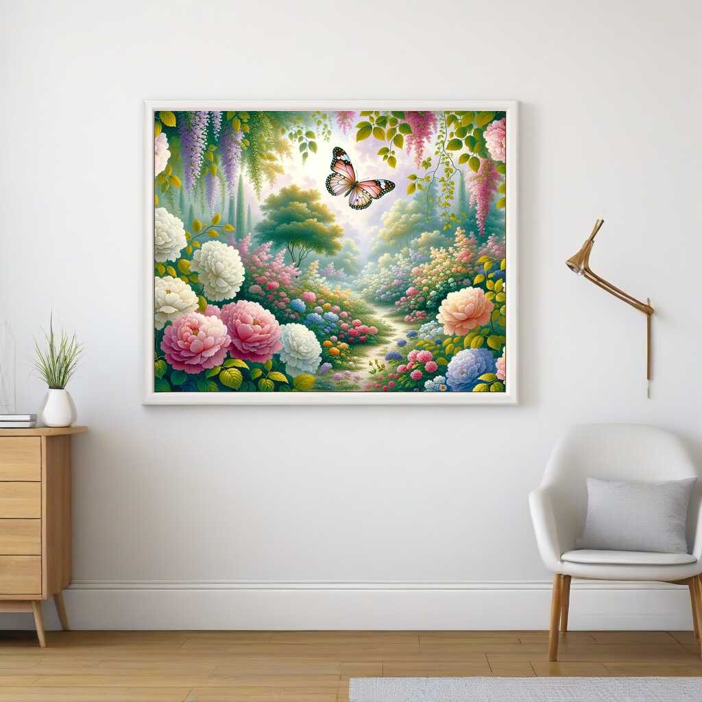 Paint by Numbers - Flower Tendril with Butterfly