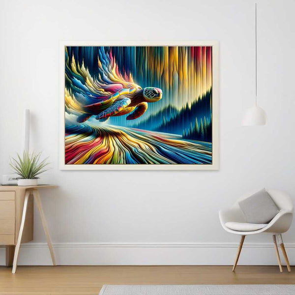 Paint by Numbers - Abstract turtle, wood look