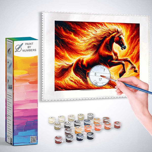 Horse, flames - Paint by Numbers