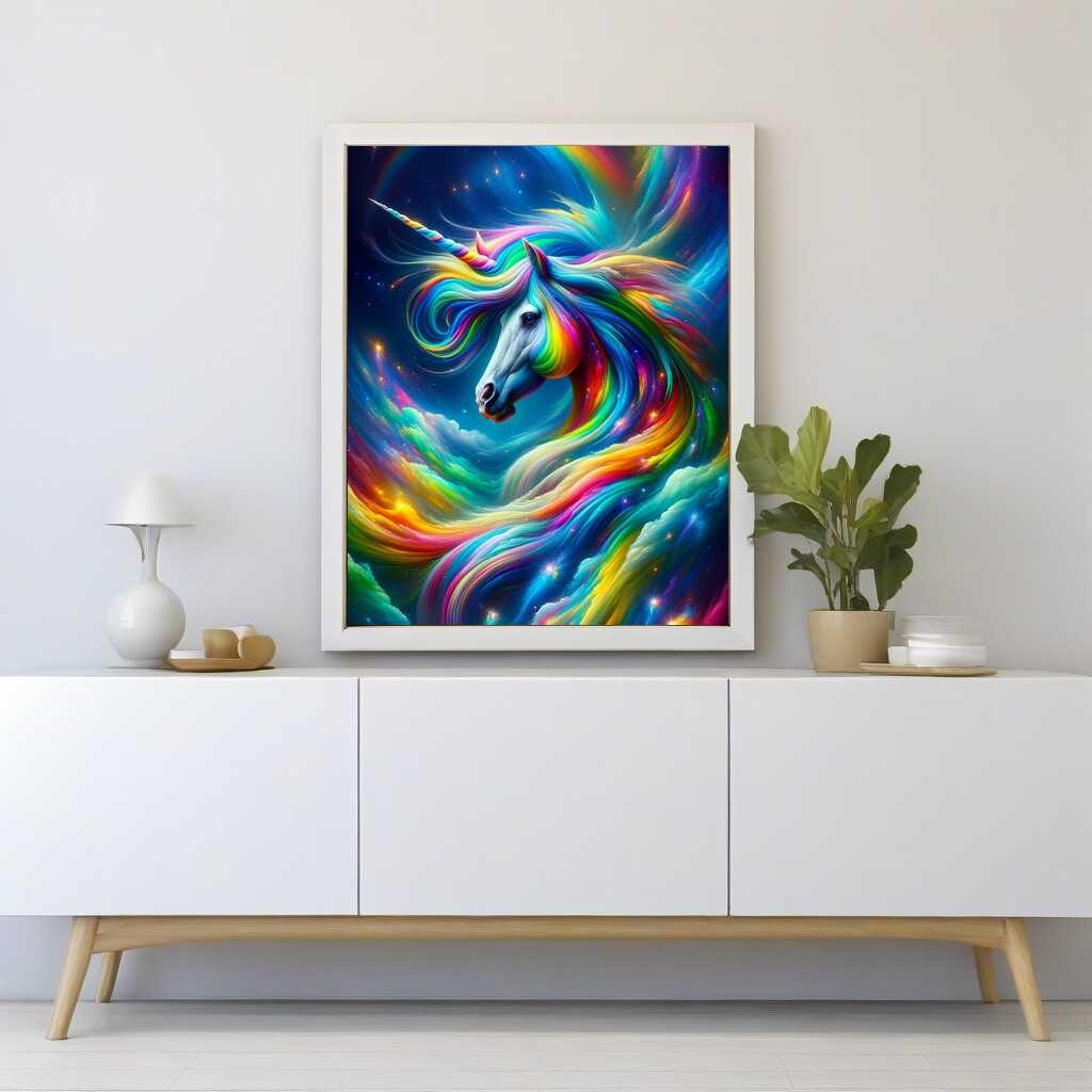 Paint by Numbers - Colorful rainbow unicorn