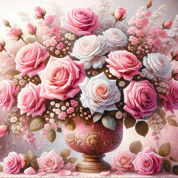 Paint by Numbers - White and pink bouquet of flowers