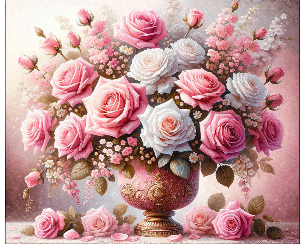 Paint by Numbers - White and pink bouquet of flowers