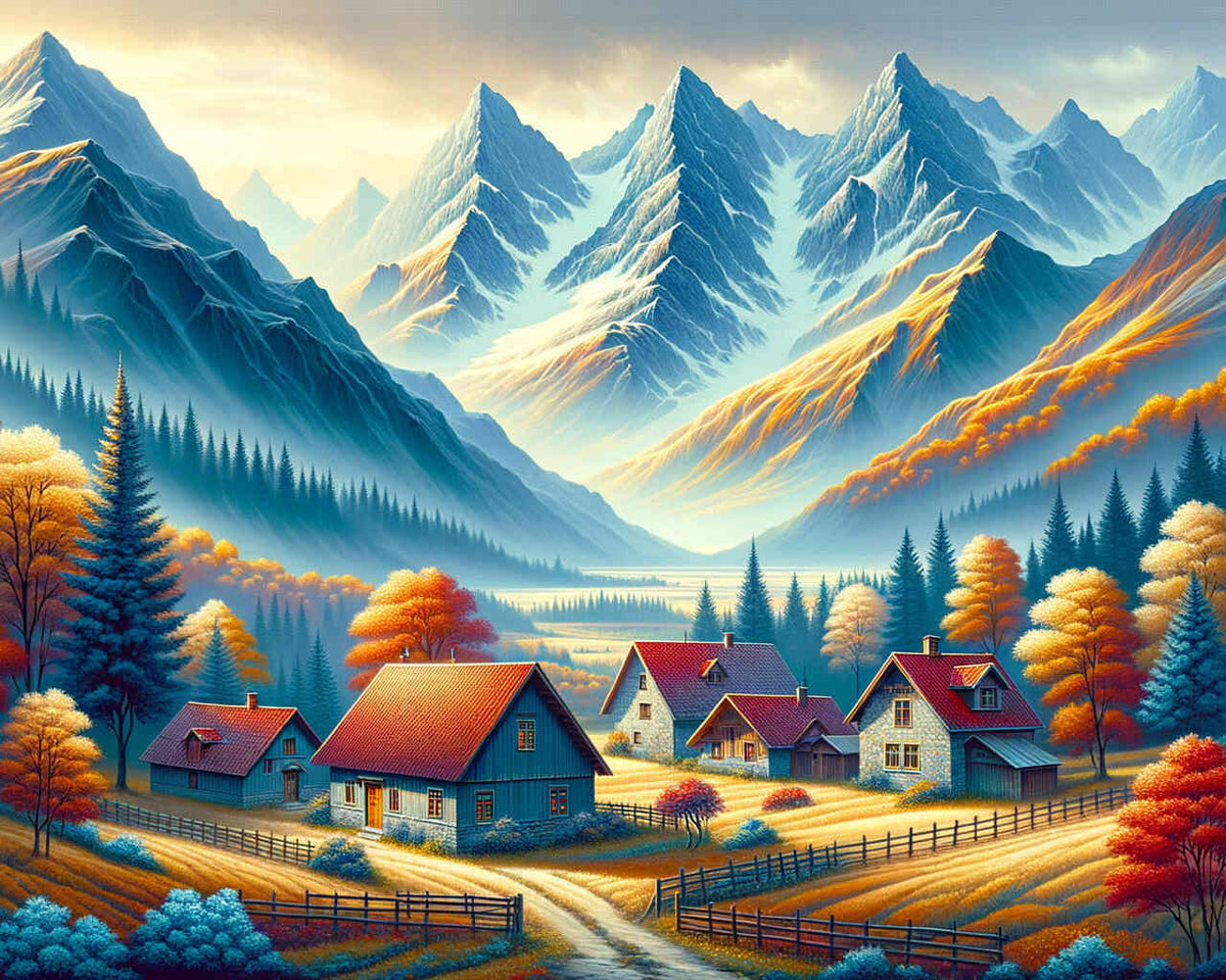 Farm in the mountains - Paint by Numbers
