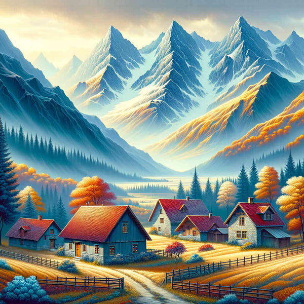 Farm in the mountains - Paint by Numbers