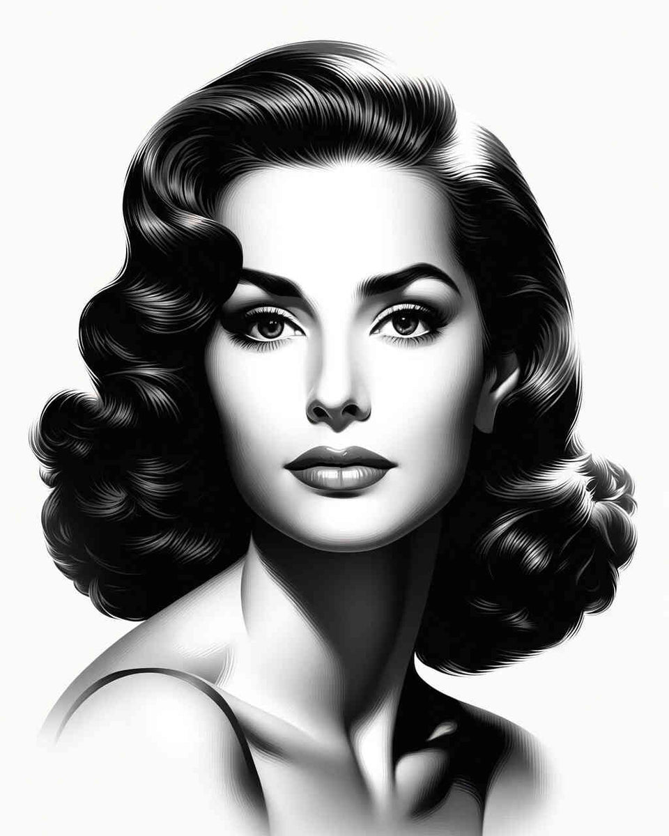 Audrey Hepburn, Black and White - Paint by Numbers
