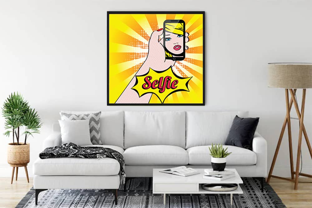 Malen nach Zahlen - Selfie - hochwertige Leinwand - modern, popart, Quadratisch
