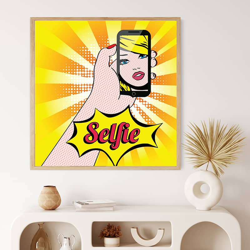 Malen nach Zahlen - Selfie - hochwertige Leinwand - modern, popart, Quadratisch