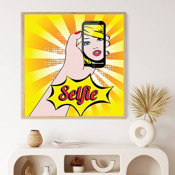 Malen nach Zahlen - Selfie - hochwertige Leinwand - modern, popart, Quadratisch