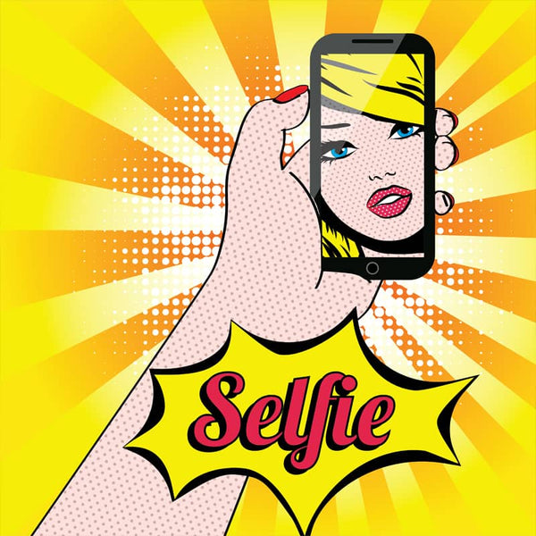 Malen nach Zahlen - Selfie - hochwertige Leinwand - modern, popart, Quadratisch