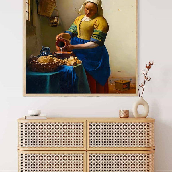 Malen nach Zahlen - Die Milkmaid, Vermeerstyle - hochwertige Leinwand - bekannte künstler, neue_bilder, quadratisch