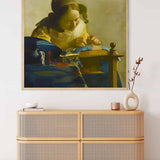 Malen nach Zahlen - Die Spitzenklöpperin, Vermeer Style - hochwertige Leinwand - bekannte künstler, neue_bilder, quadratisch