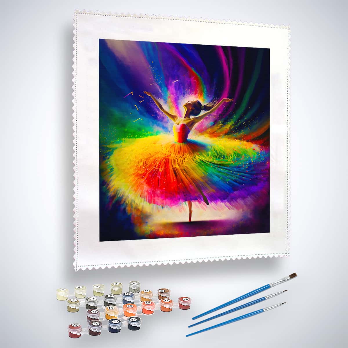 Malen nach Zahlen - Farbzauber Ballerina - hochwertige Leinwand - Ballerina, Menschen, MenschenNeu eingetroffen, Neu eingetroffen, Quadratisch