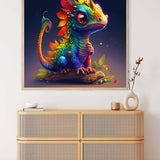 Malen nach Zahlen - Regenbogen Drache - hochwertige Leinwand - Drache, Fantasy, FantasyNeu eingetroffen, Neu eingetroffen, Quadratisch