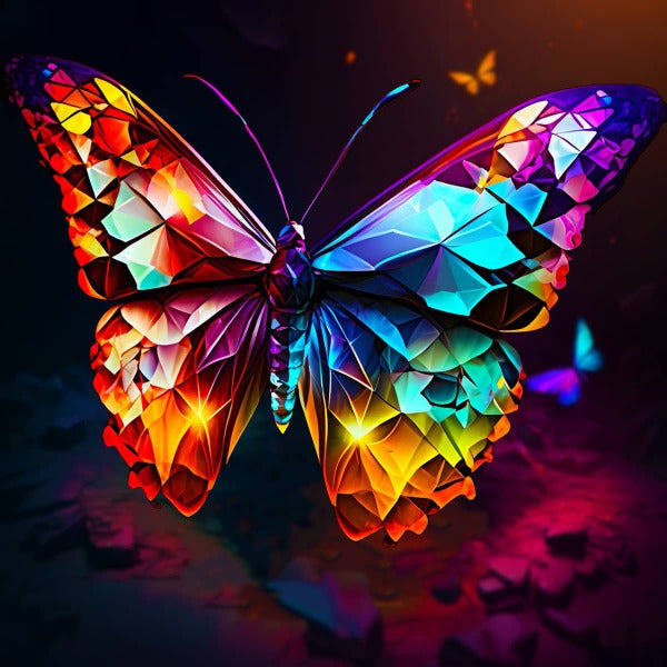 Colorful Diamond Butterfly from Diamond Painting Kit - Paint by Numbers Art