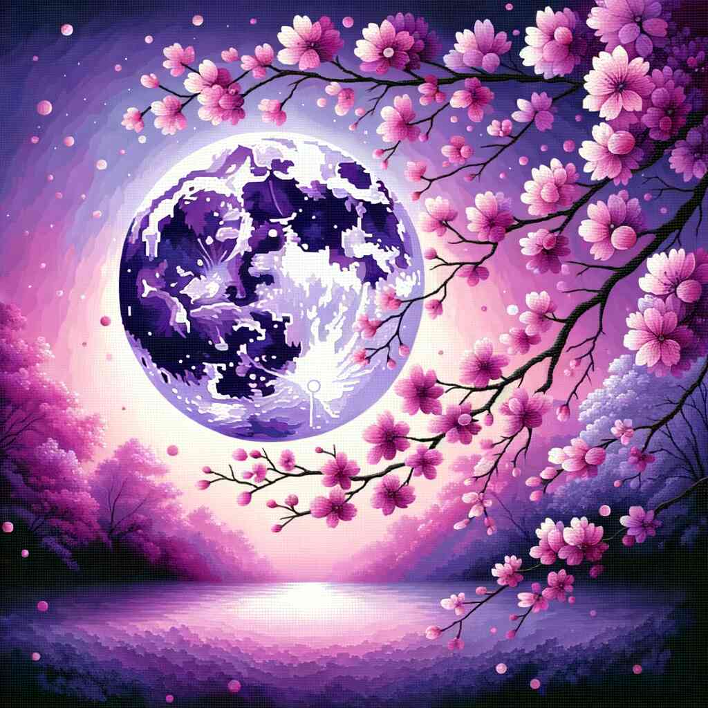 Paint by Numbers - Purple Full Moon