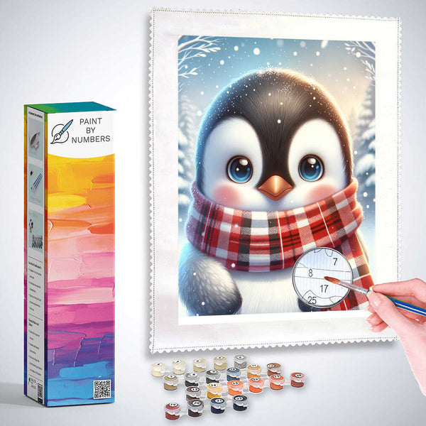 Paint by Numbers - Penguin with Scarf