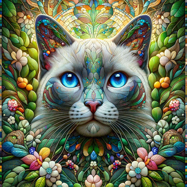 Paint by Numbers - Cat Mosaic Siamese Cat