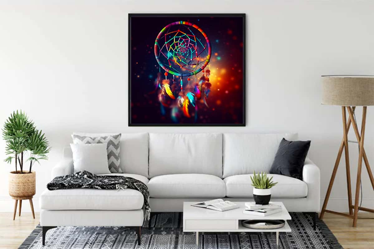 Malen nach Zahlen - Traumfänger bunt - hochwertige Leinwand - 170523, Fantasy, Neu eingetroffen, Quadratisch, Traumfänger