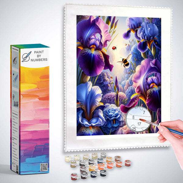 Paint by Numbers - Flowers and Bumblebee