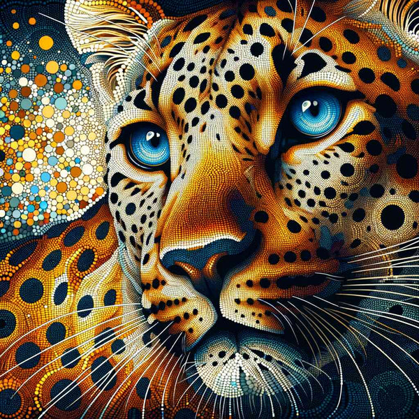 Paint by Numbers - Leopard with Blue Eyes