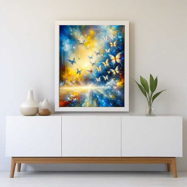 Paint by Numbers - Blue, yellow butterflies