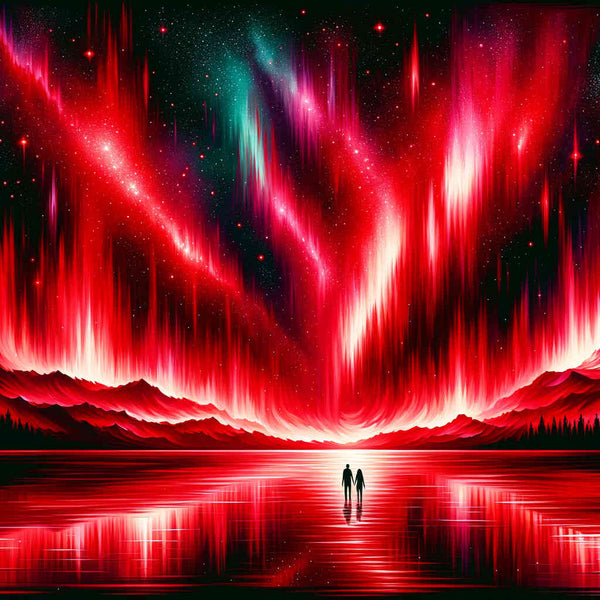 Paint by Numbers - Northern lights in red