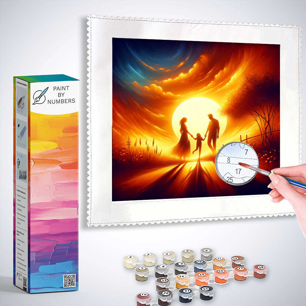 Paint by Numbers - Happy Family Sunset