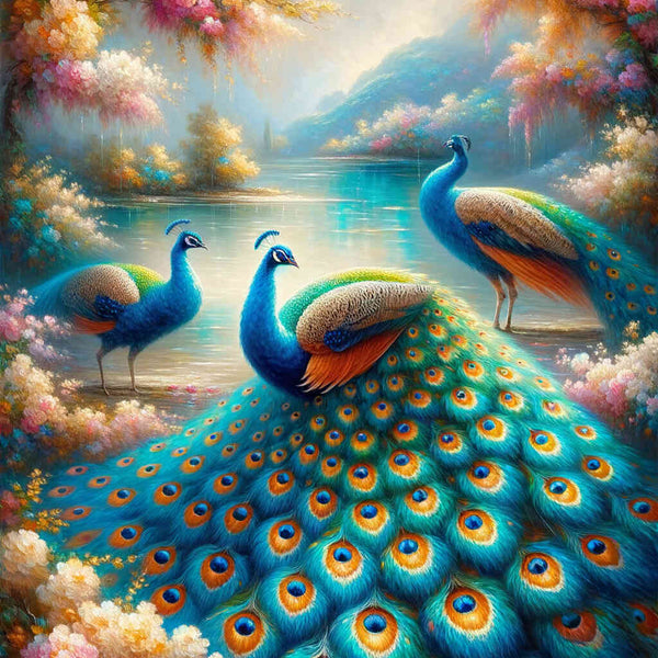 Paint by Numbers - Peacock trio