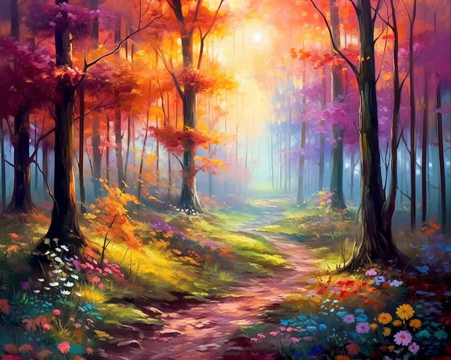 Forest in autumn - Paint by Numbers