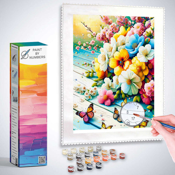 Paint by Numbers - Flowers and butterflies