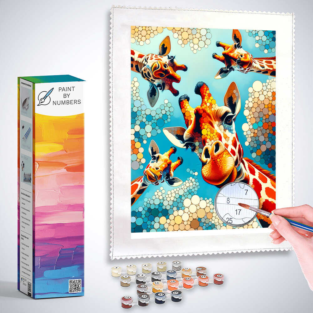Giraffe looks from above - Paint by Numbers