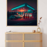 AB Diamond Painting - Route 66 Gas Station Kit, perfect for Paint by Numbers enthusiasts. Sparkling art for home decor.