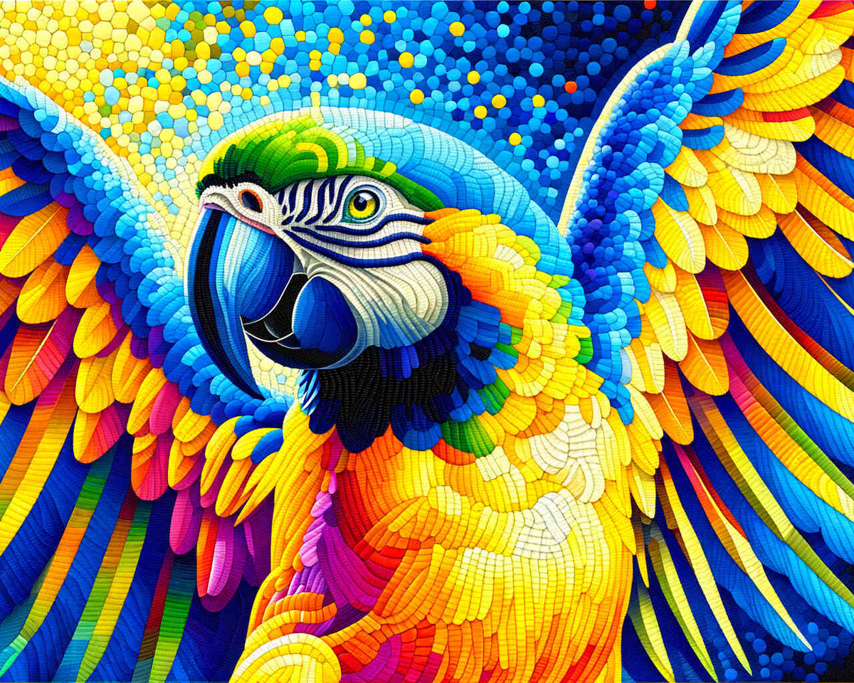 Paint by Numbers - Parrot, yellow and blue