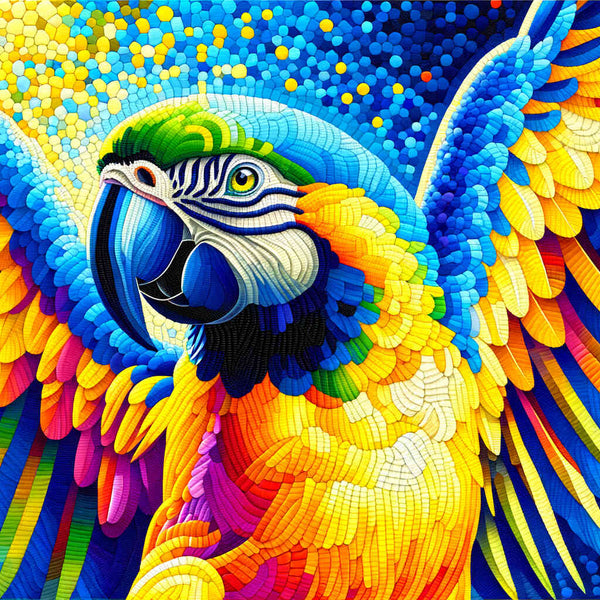 Paint by Numbers - Parrot, yellow and blue