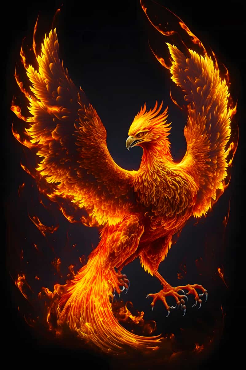 Malen nach Zahlen - Feuer Phoenix - hochwertige Leinwand - 170523, Fantasy, Neu eingetroffen, Phönix, Vertikal