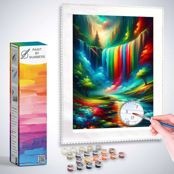 Paint by Numbers - Rainbow Waterfall