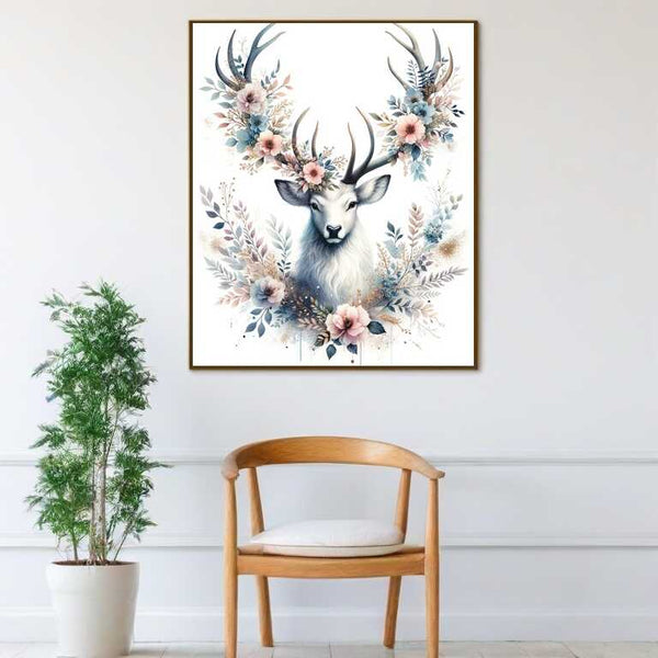 Diamond Painting - Deer on white background