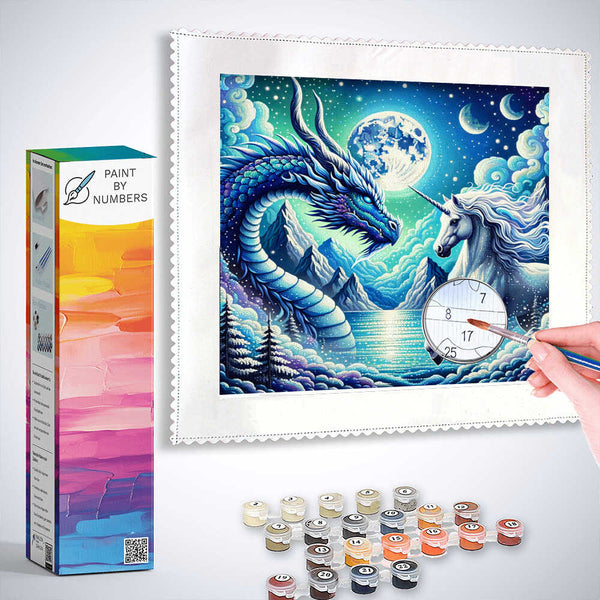 Paint by Numbers - Dragon and Unicorn
