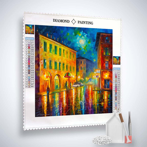 AB Diamond Painting - Italien bei Nacht - gedruckt in Ultra-HD - AB Diamond, Abstrakt, Neu eingetroffen, Quadratisch, Stadt