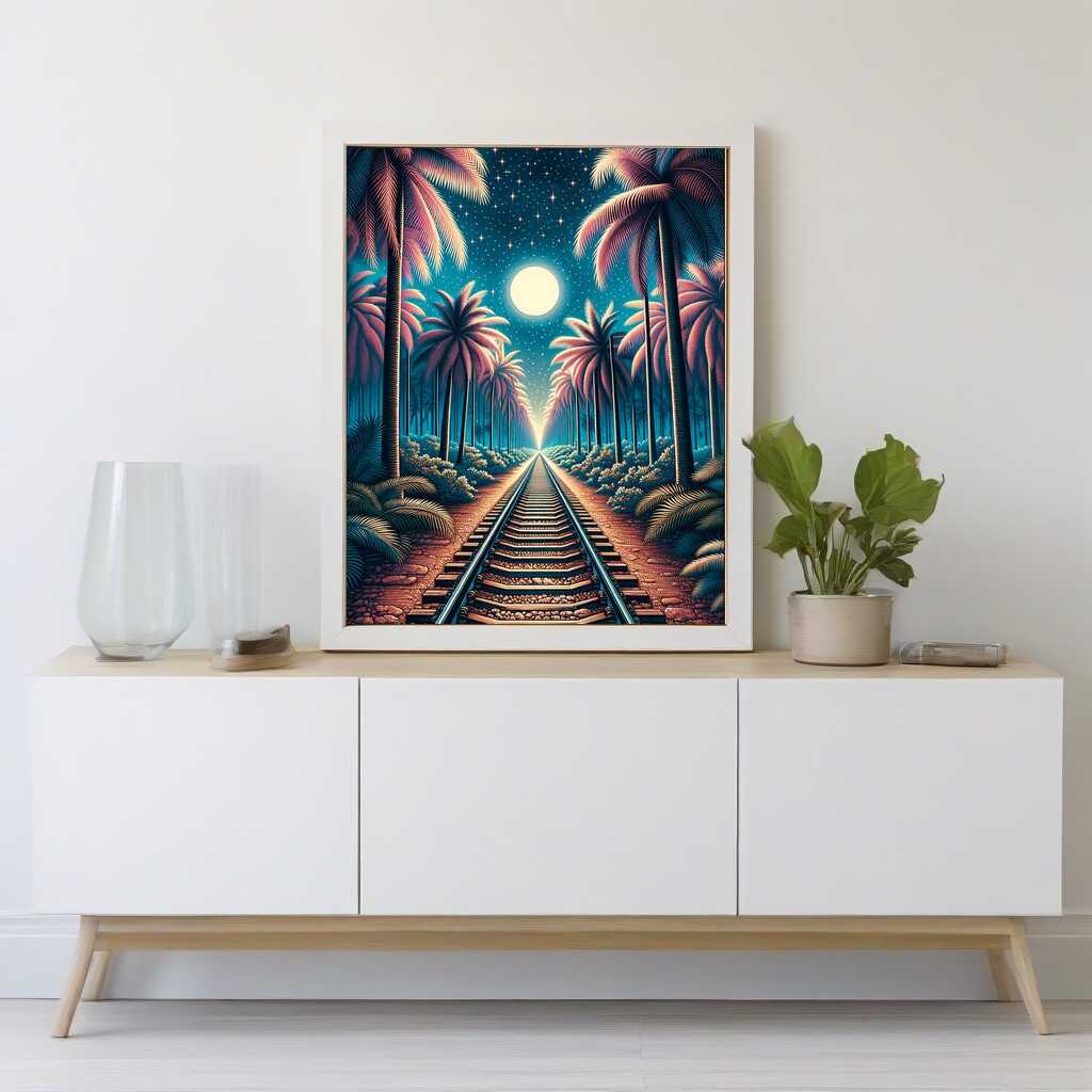 Paint by Numbers - Palm Forest with Rails