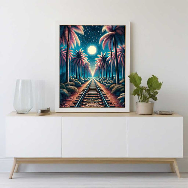 Paint by Numbers - Palm Forest with Rails