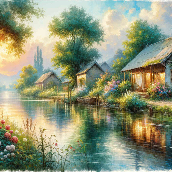 Paint by Numbers - Fishing house on the river