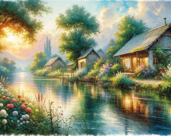 Paint by Numbers - Fishing house on the river